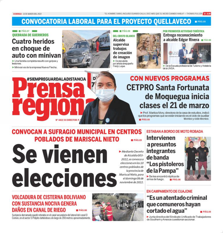 La Prensa Regional – Domingo 13 de marzo de 2022