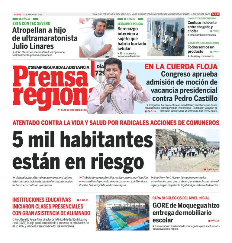 La Prensa Regional – Martes 15 de marzo de 2022