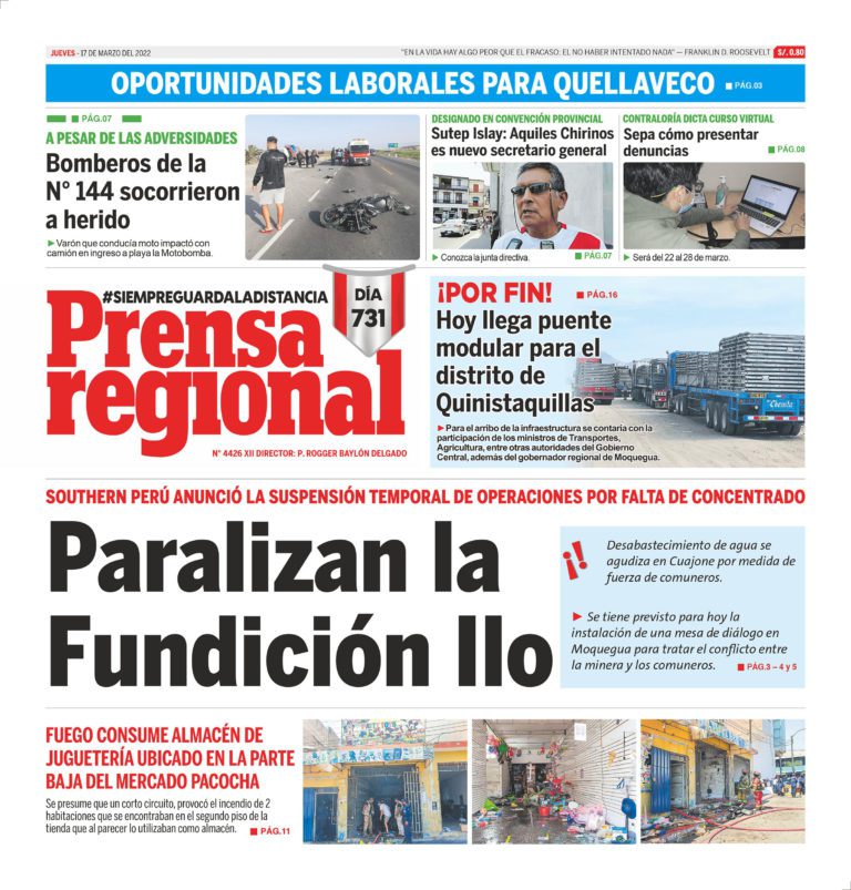 La Prensa Regional – Jueves 17 de marzo de 2022