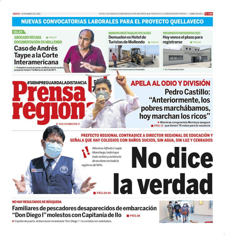 La Prensa Regional – Martes 22 de marzo de 2022