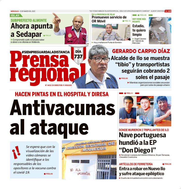 La Prensa Regional – Miércoles 23 de marzo de 2022