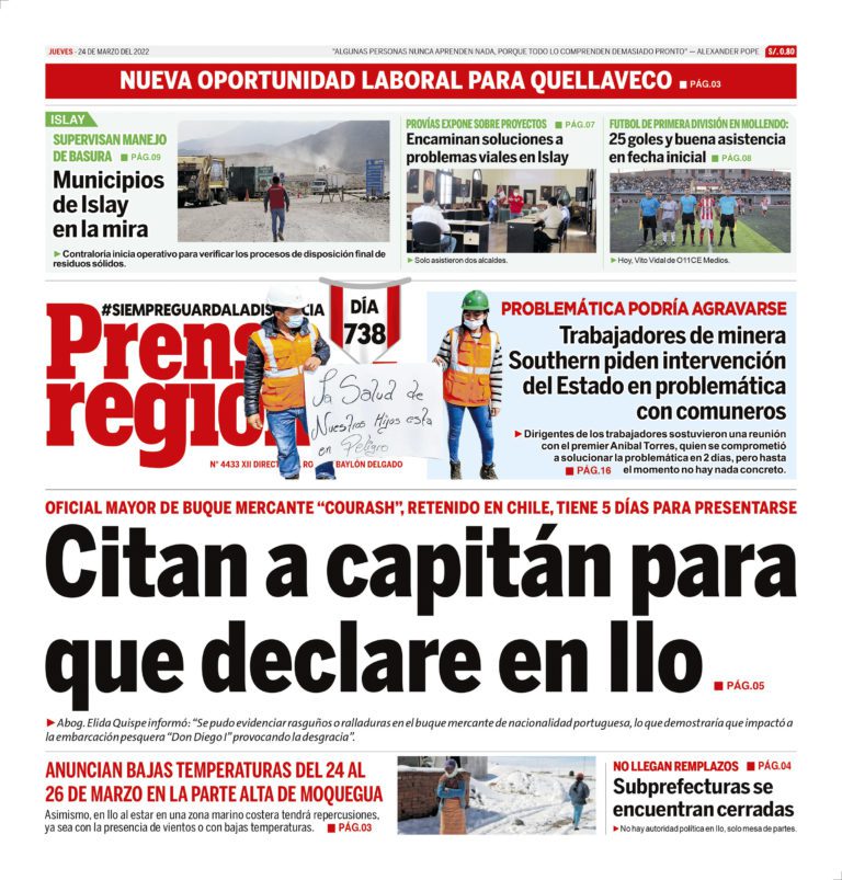 La Prensa Regional – Jueves 24 de marzo de 2022