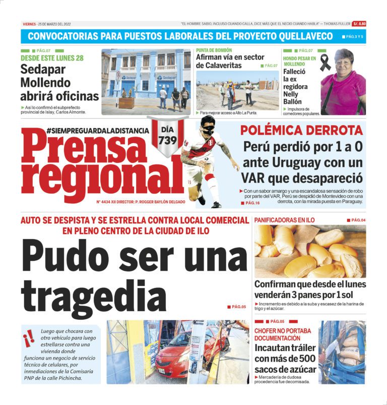La Prensa Regional – Viernes 25 de marzo de 2022