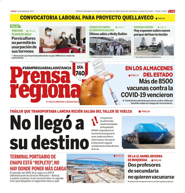 La Prensa Regional –  Sábado 26 de marzo de 2022