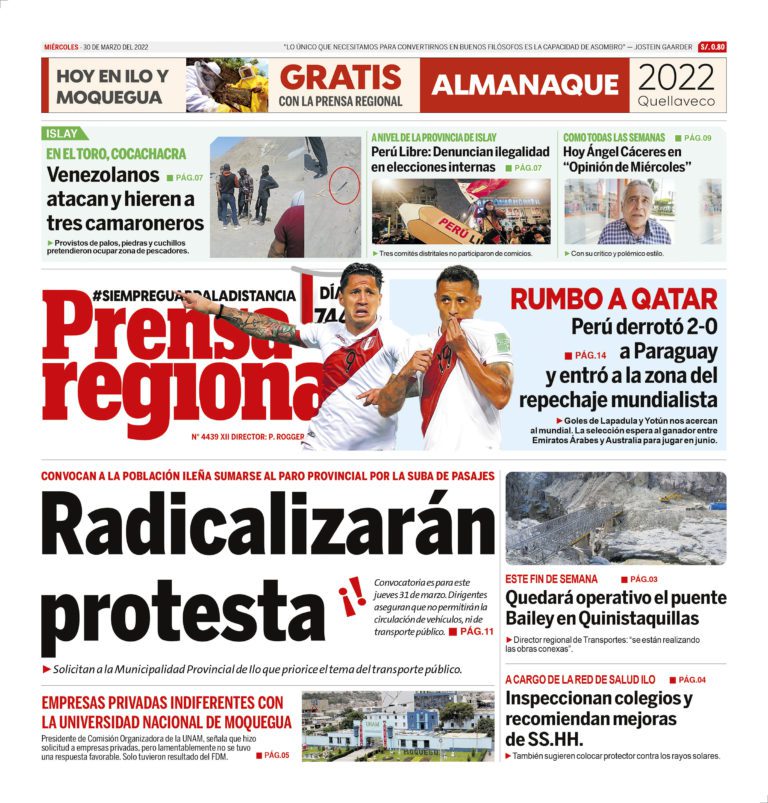 La Prensa Regional – Miércoles 30 de marzo de 2022