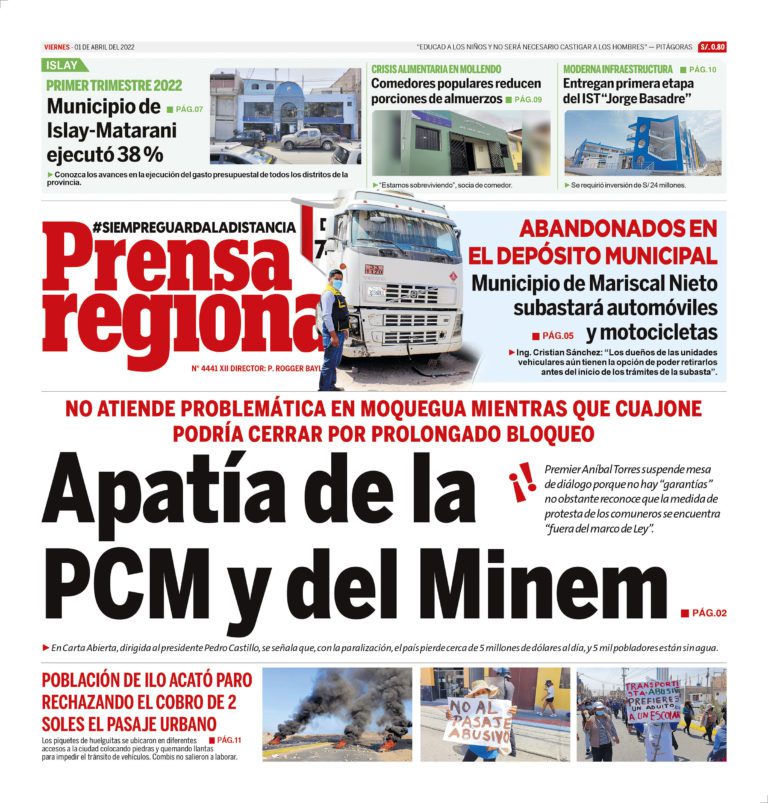 La Prensa Regional – Viernes 1 de abril de 2022