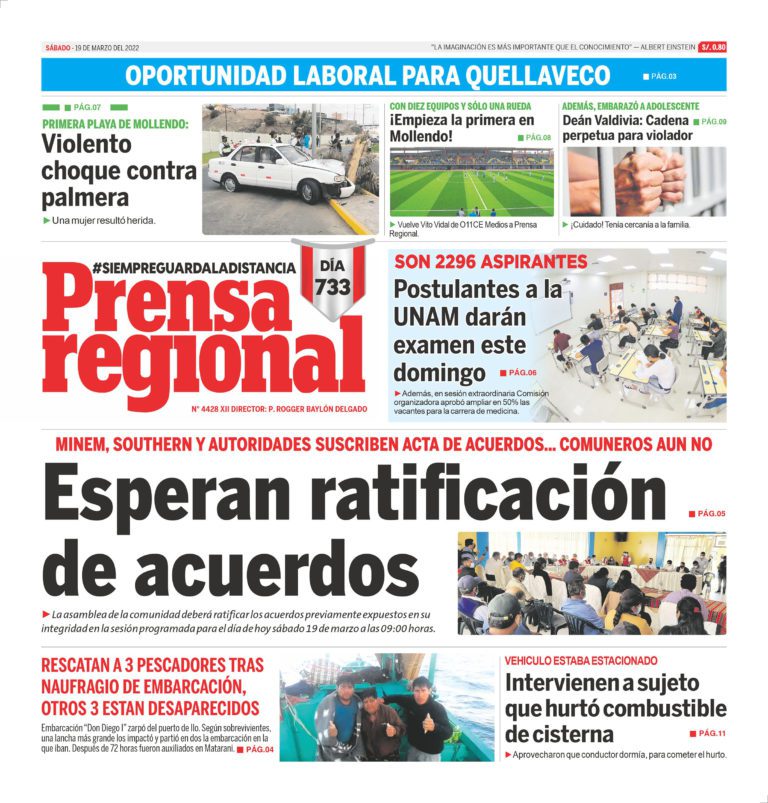 La Prensa Regional – Sábado 19 de marzo de 2022