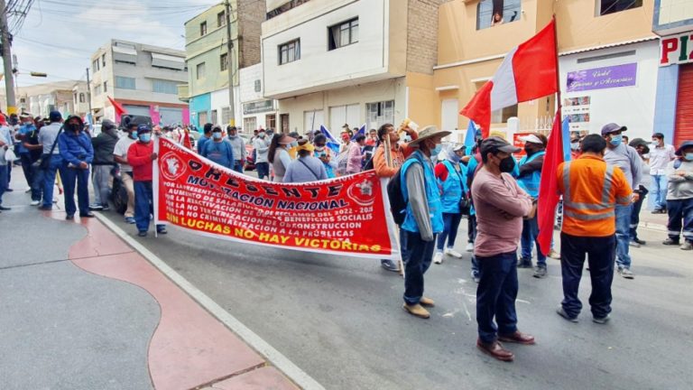 En Ilo, trabajadores de construcción civil se unieron a la marcha nacional