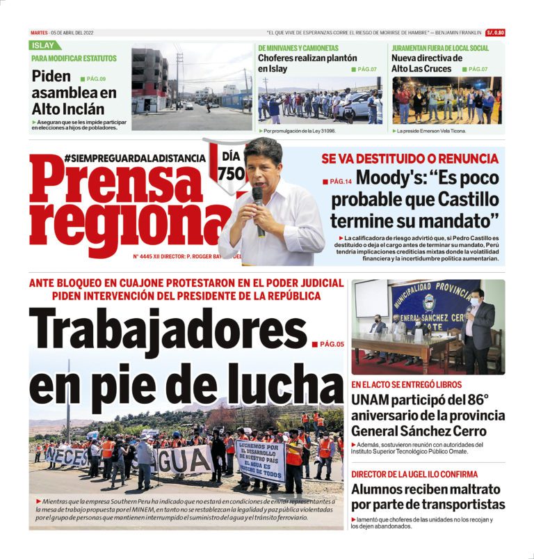 La Prensa Regional – Martes 5 de abril de 2022