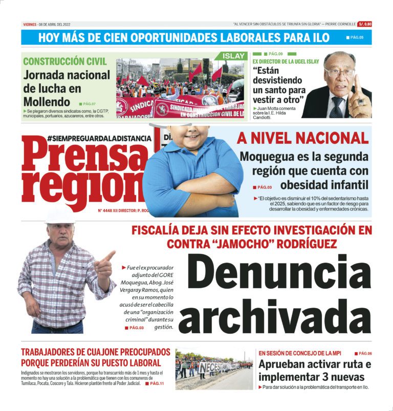 La Prensa Regional – Viernes 8 de abril de 2022