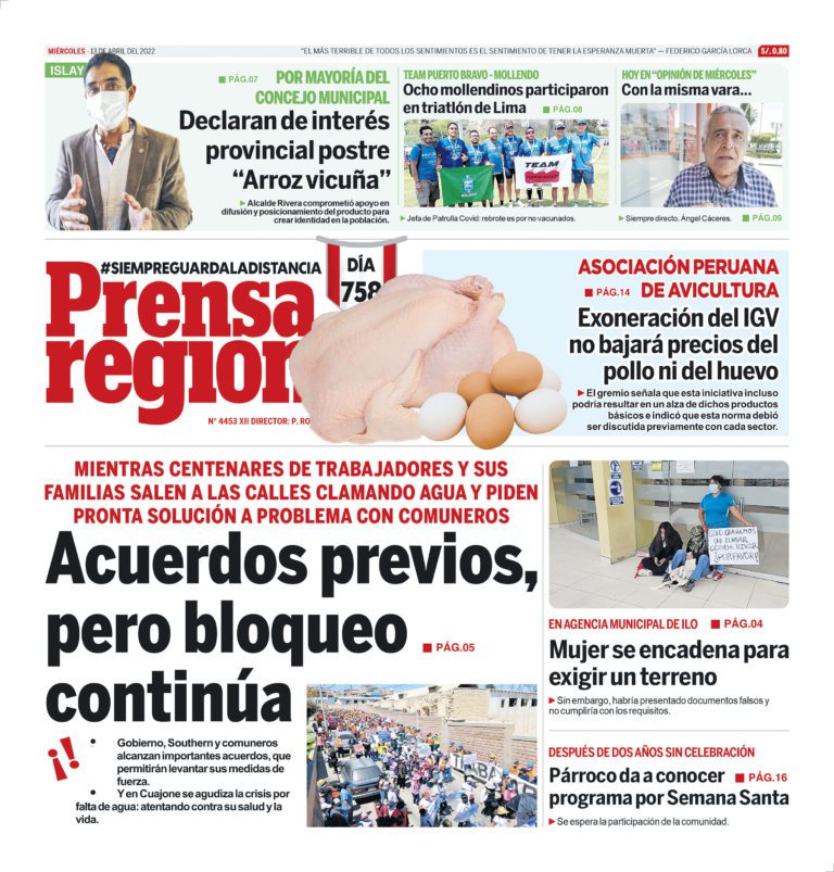 La Prensa Regional – Miércoles 13 de abril de 2022