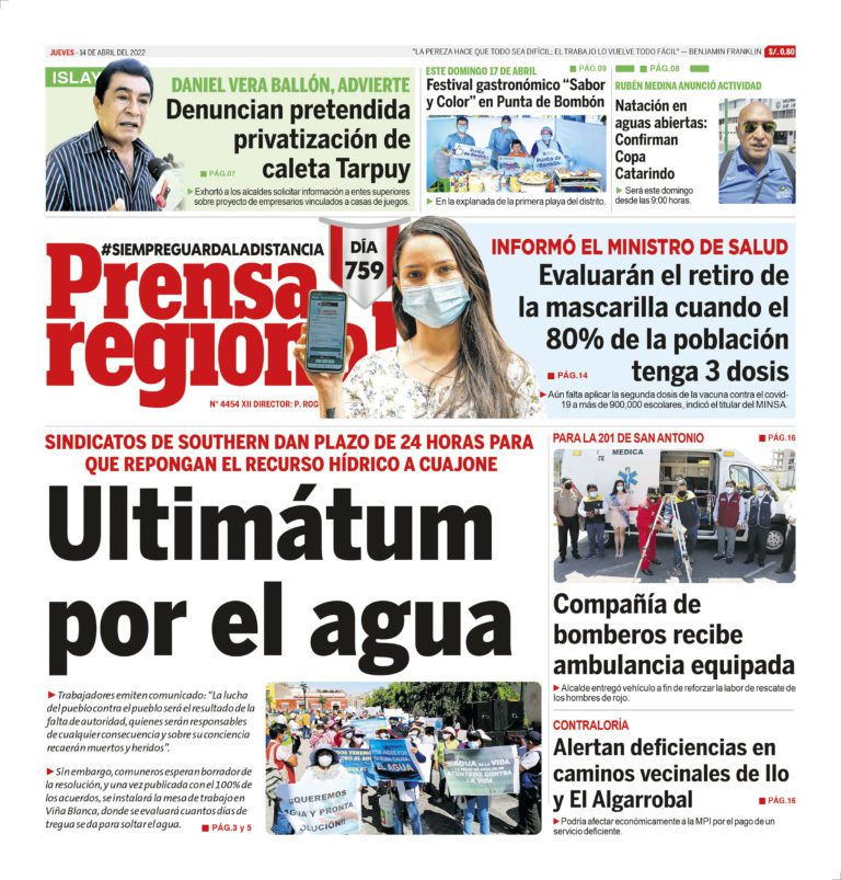 La Prensa Regional – Jueves 14 de abril de 2022