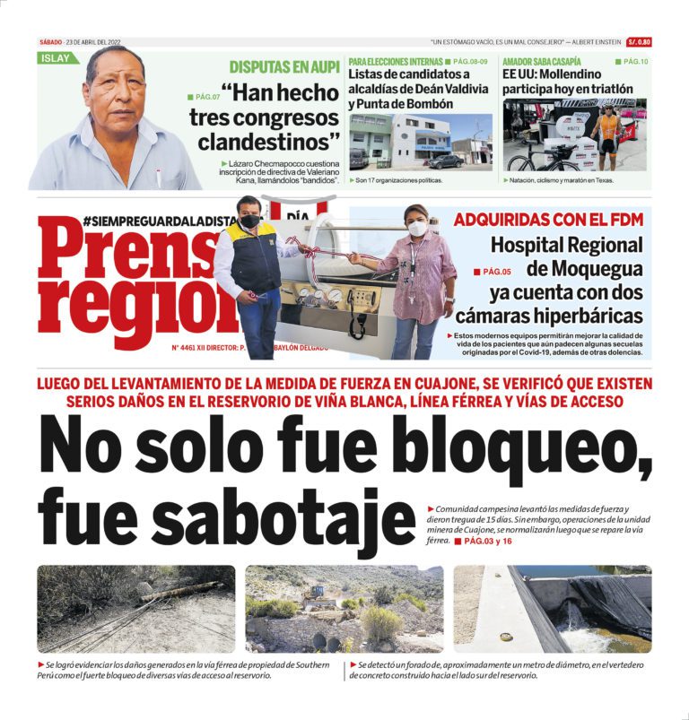 La Prensa Regional – Sábado 23 de abril de 2022