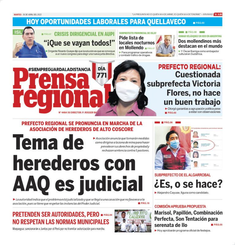 La Prensa Regional – Martes 26 de abril de 2022