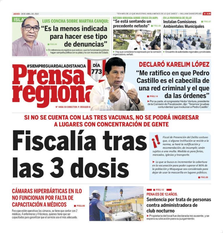La Prensa Regional – Jueves 28 de abril de 2022