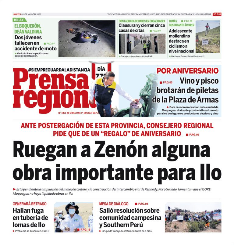 La Prensa Regional – Martes 03 de mayo de 2022