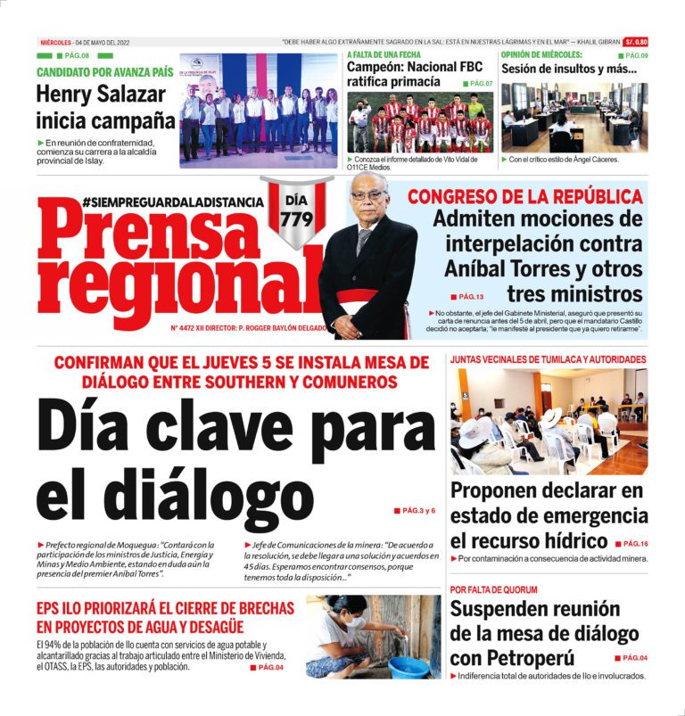 La Prensa Regional – Miércoles 04 de mayo de 2022
