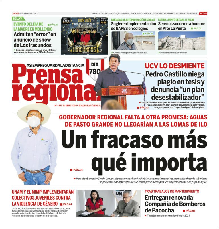 La Prensa Regional – Jueves 05 de mayo de 2022