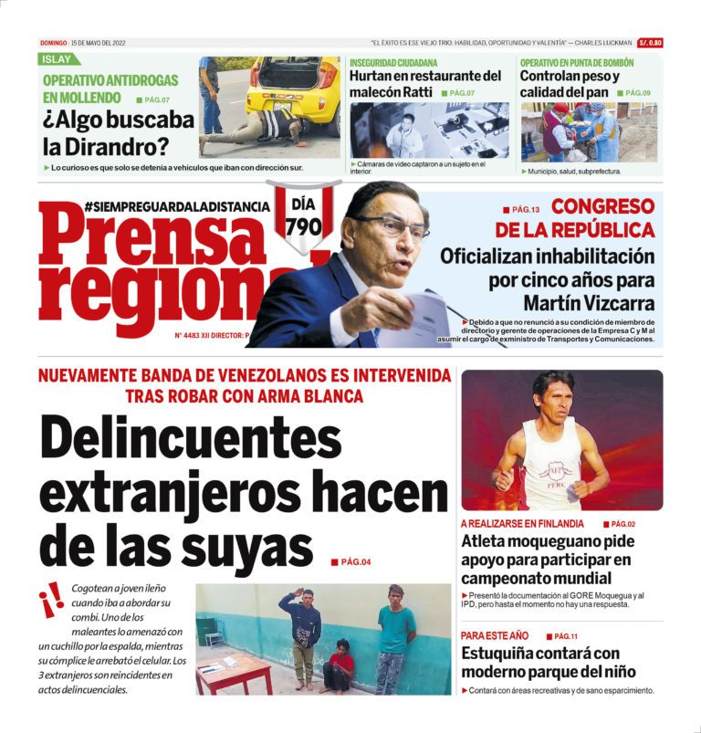La Prensa Regional – Domingo 15 de mayo de 2022