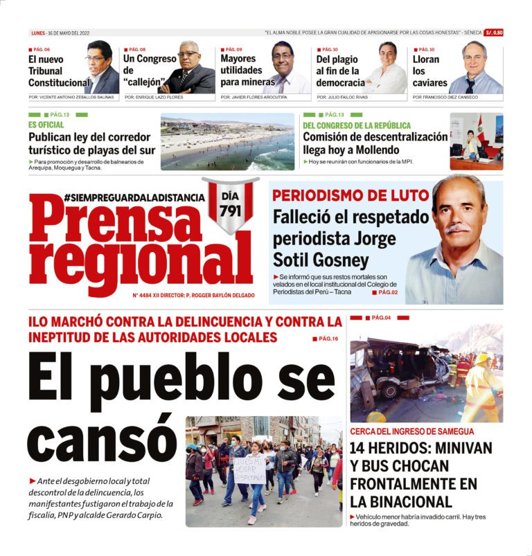 La Prensa Regional – Lunes 16 de mayo de 2022
