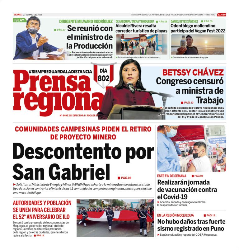 La Prensa Regional – Viernes 27 de mayo de 2022
