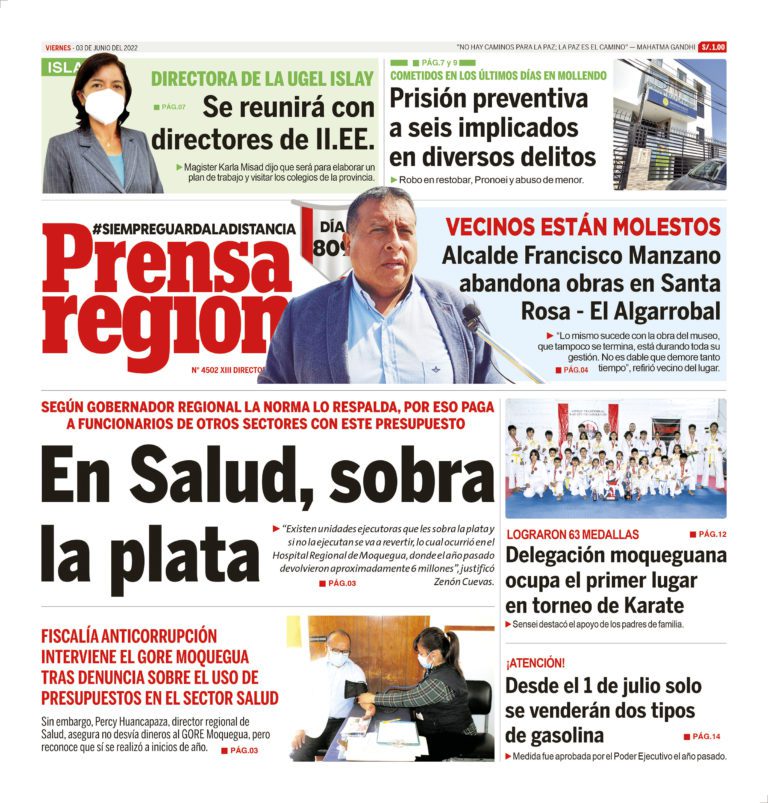 La Prensa Regional – Viernes 03 de junio de 2022