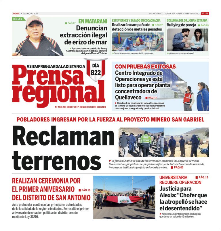 La Prensa Regional – Jueves 16 de junio de 2022