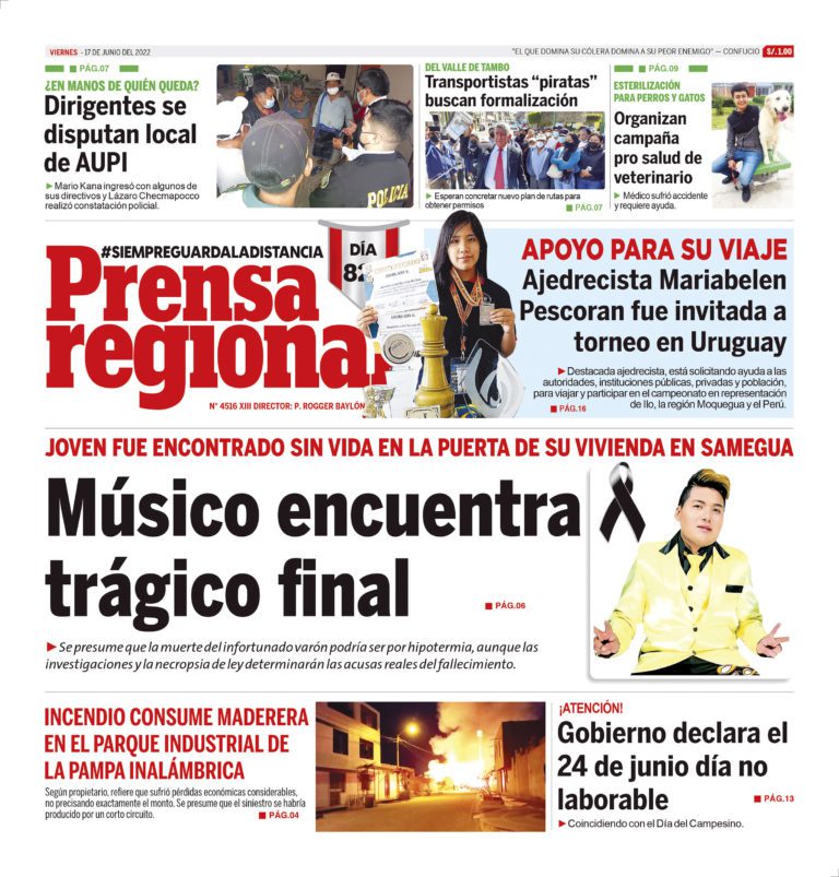 La Prensa Regional – Viernes 17 de junio de 2022