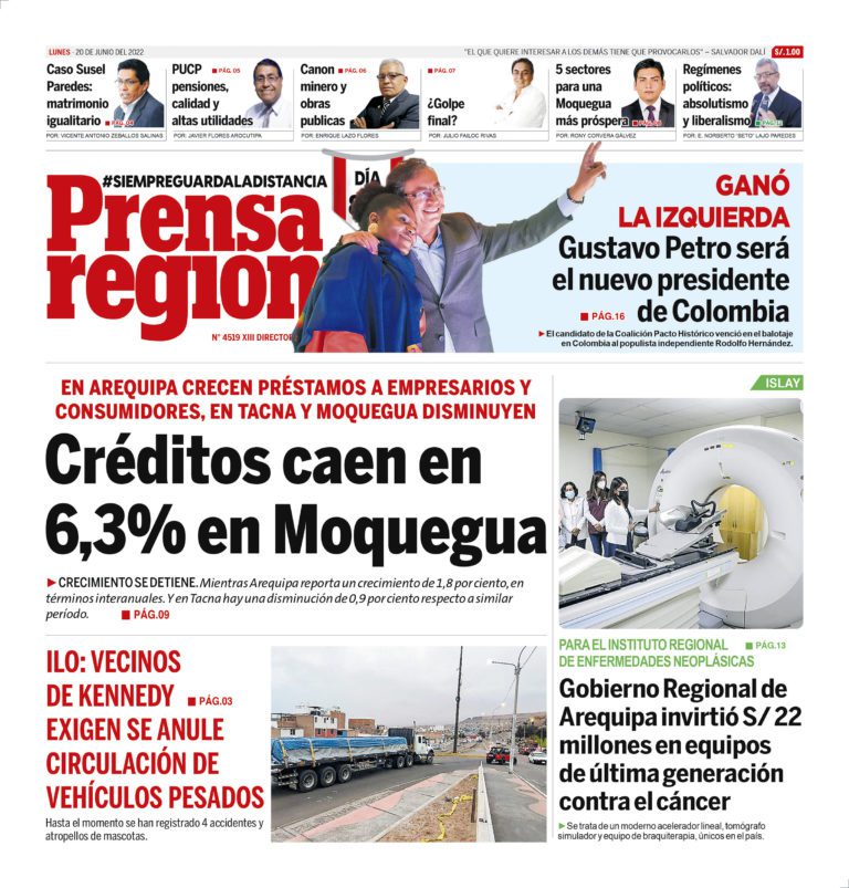 La Prensa Regional – Lunes 20 de junio de 2022