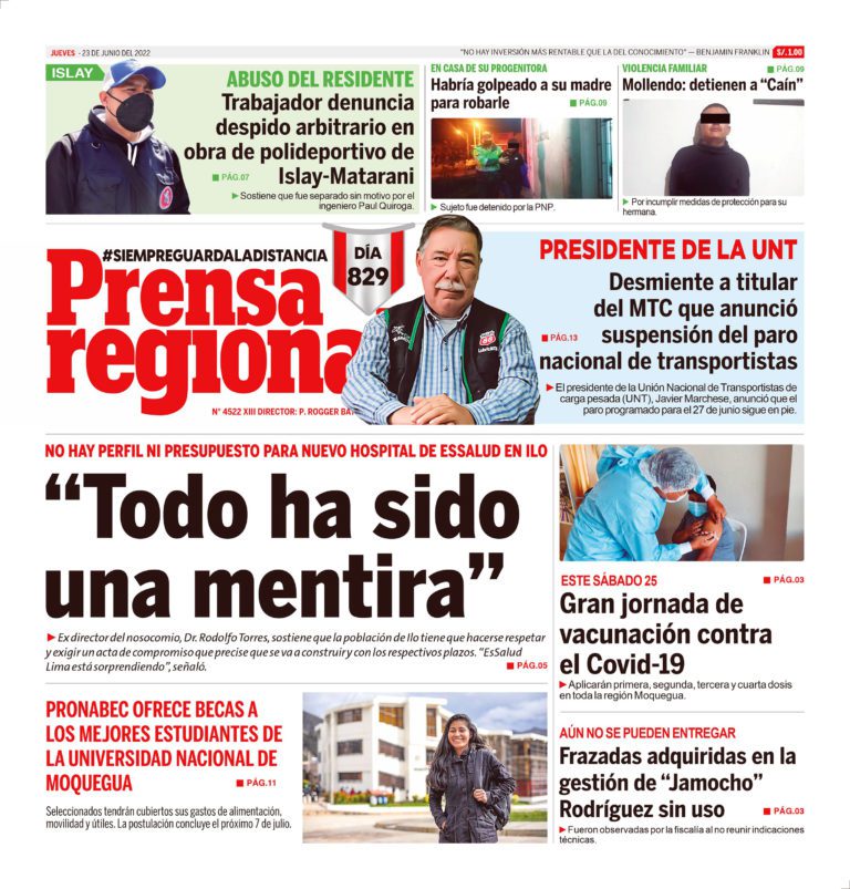 La Prensa Regional – Jueves 23 de junio de 2022