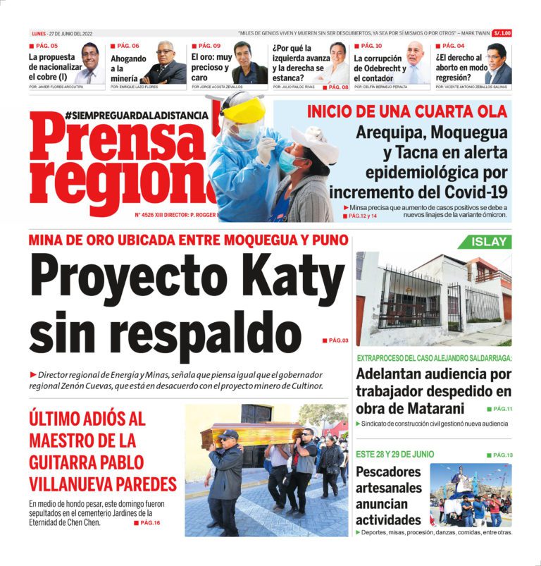 La Prensa Regional –Lunes 27 de junio de 2022