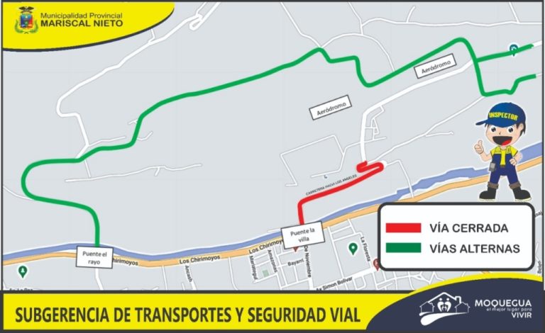 Se restringirá tránsito desde el Puente La Villa al Aeródromo