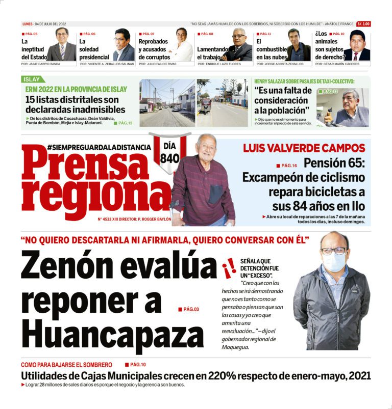 La Prensa Regional – Lunes 04 de julio de 2022