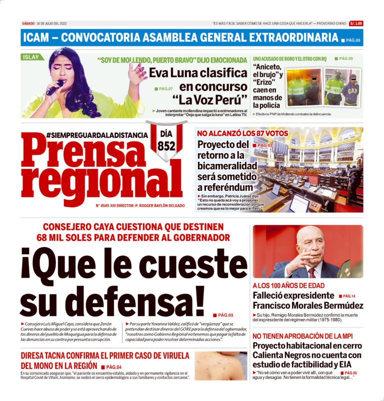 La Prensa Regional – Sábado 16 de julio de 2022