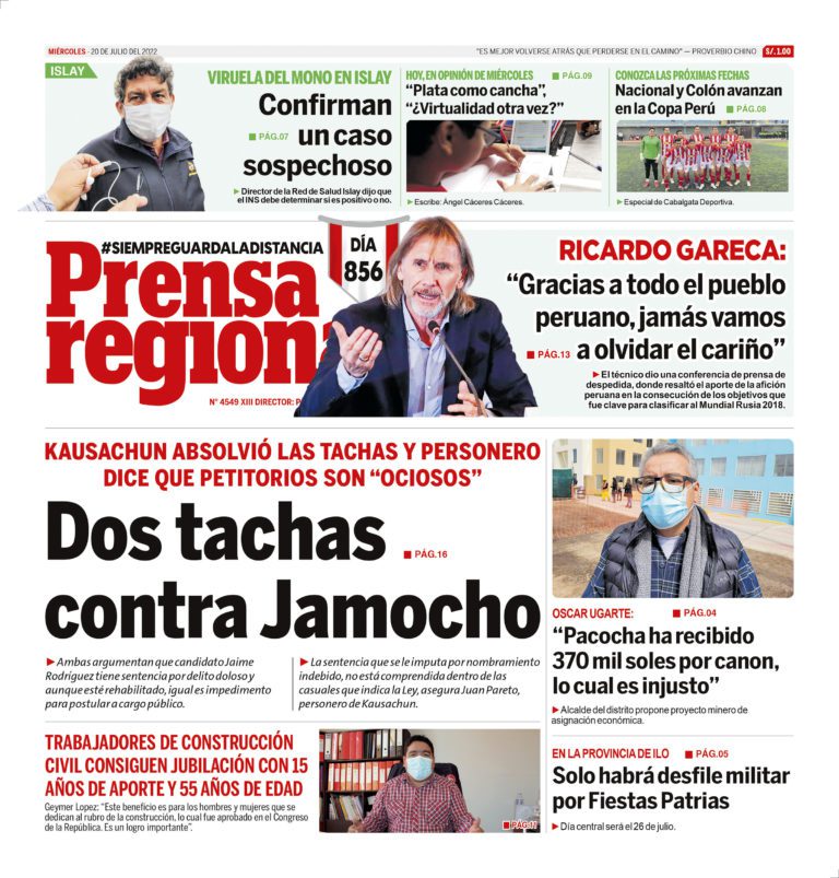 La Prensa Regional – Miércoles 20 de julio de 2022