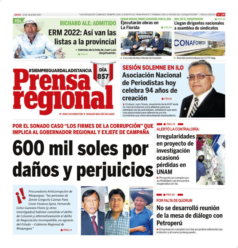 La Prensa Regional – Jueves 21 de julio de 2022