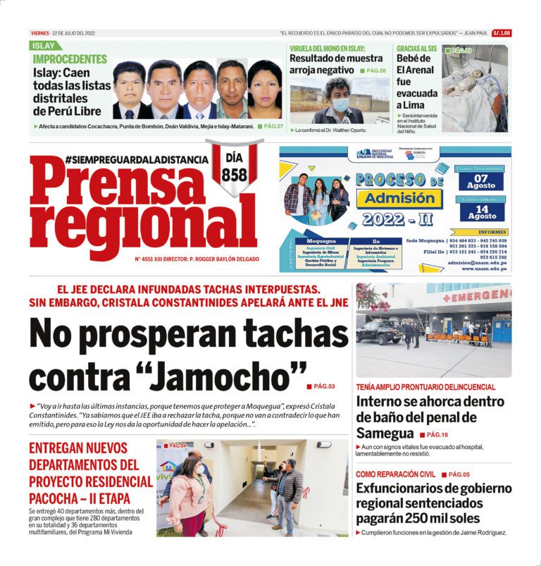 La Prensa Regional – Viernes 22 de julio de 2022