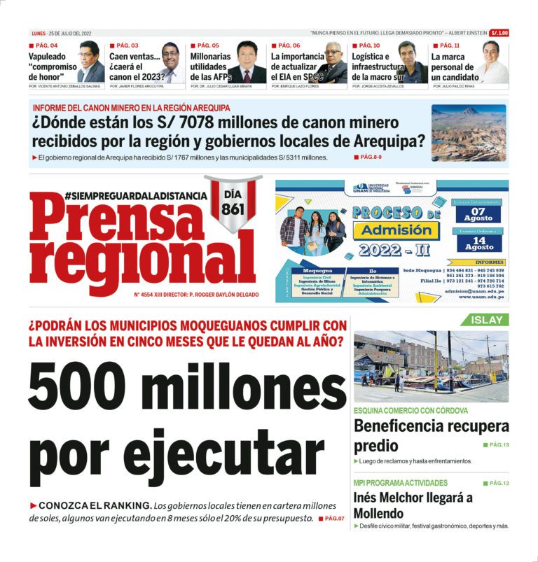 La Prensa Regional – Lunes 25 de julio de 2022