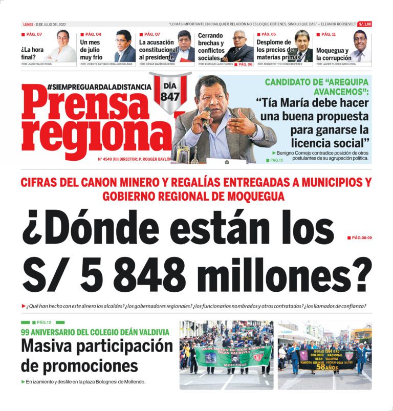 La Prensa Regional – Lunes 11 de julio de 2022