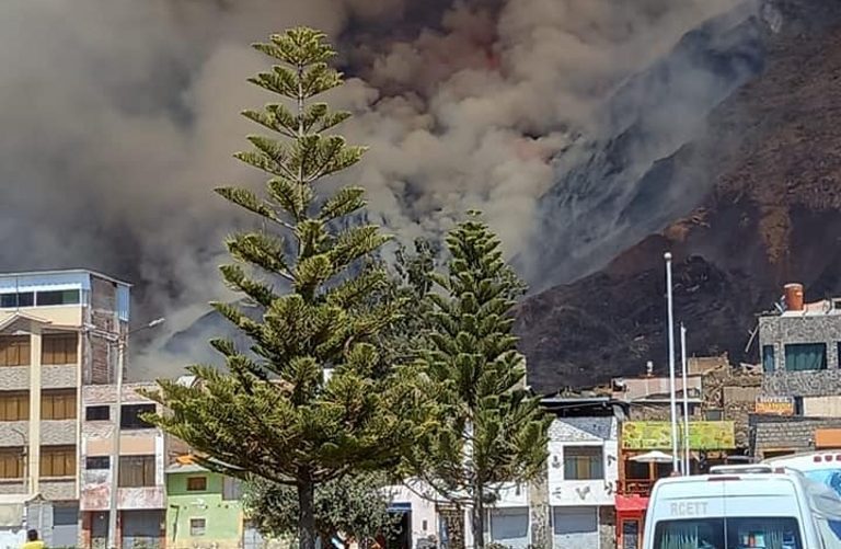 Cabanaconde: se dificultan acciones de control de un incendio forestal