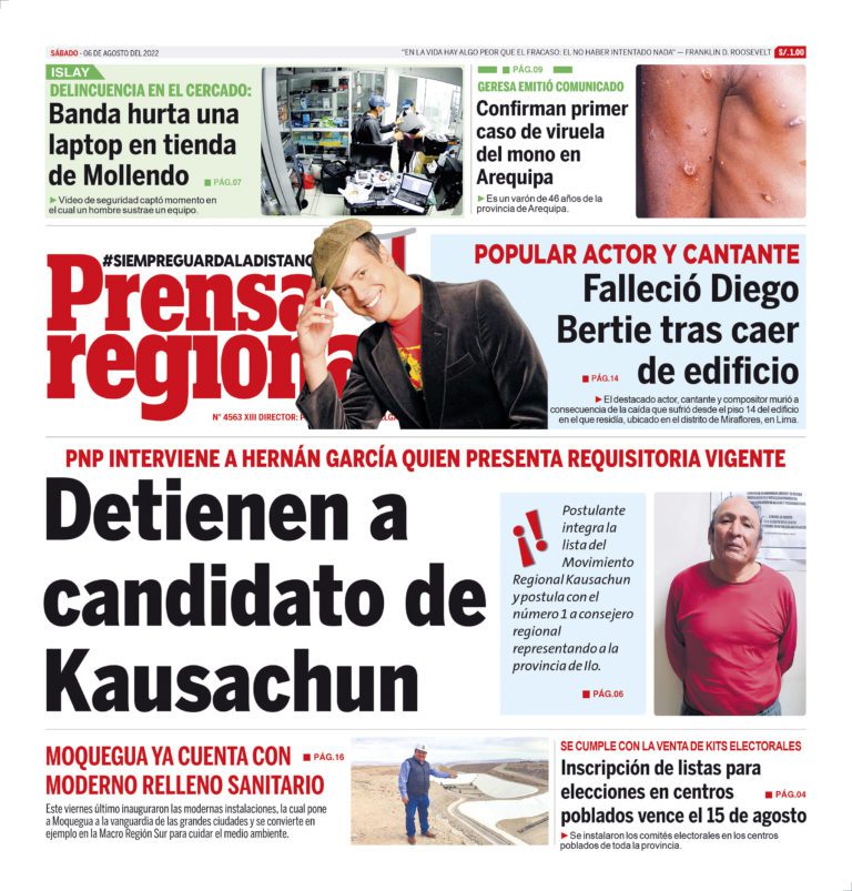 La Prensa Regional – Sábado 06 de agosto de 2022