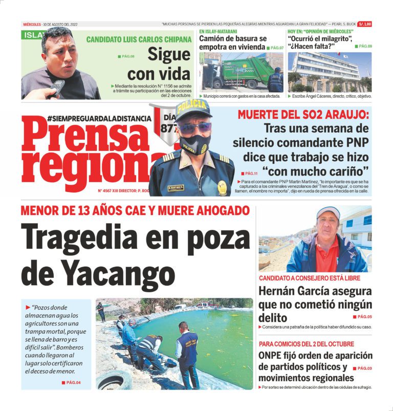 La Prensa Regional – Miércoles 10 de agosto de 2022