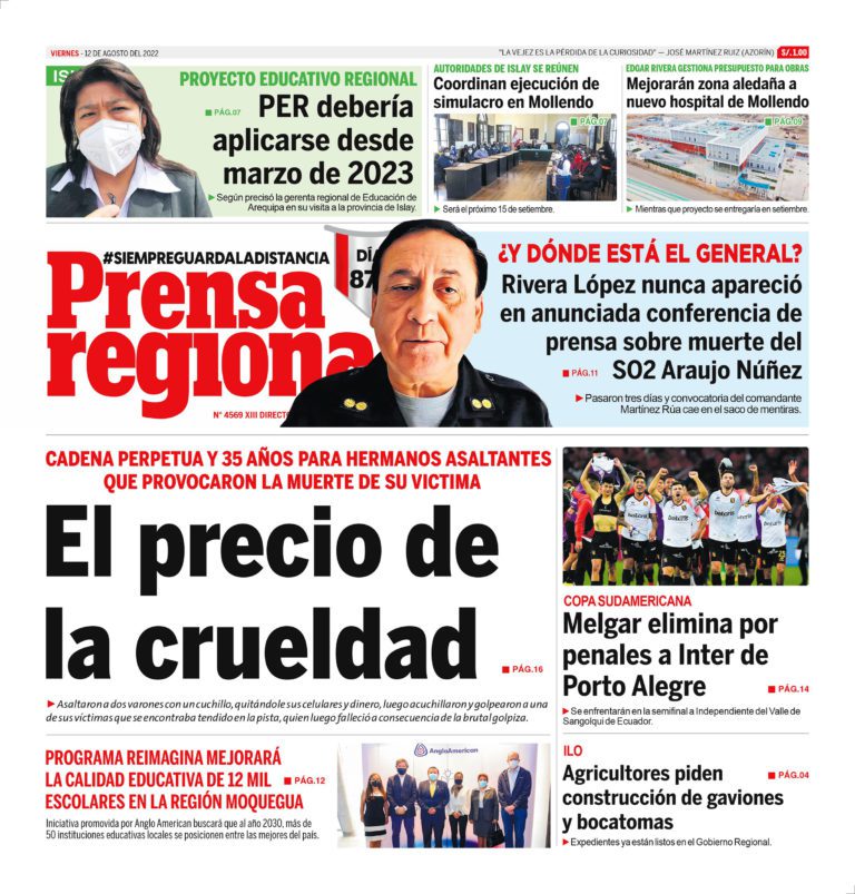 La Prensa Regional – Viernes 12 de agosto de 2022