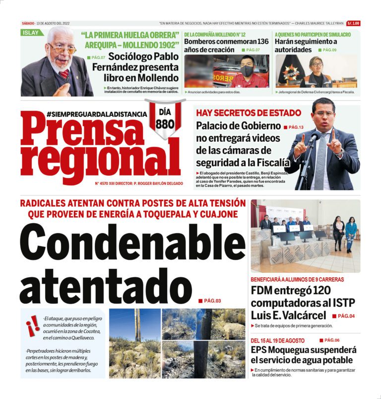 La Prensa Regional – Sábado 13 de agosto de 2022