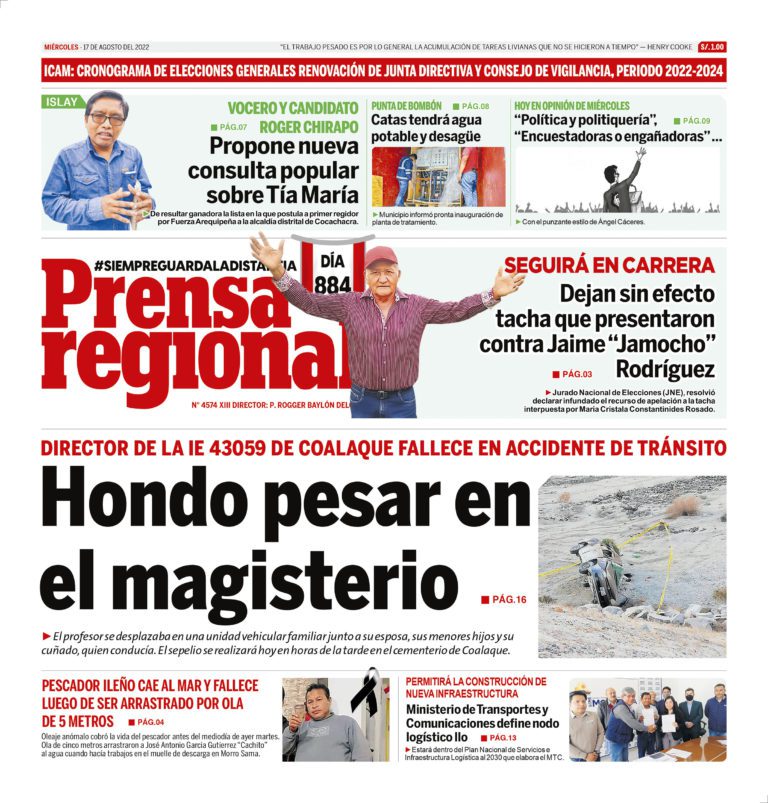 La Prensa Regional – Miercoles 17 de agosto de 2022