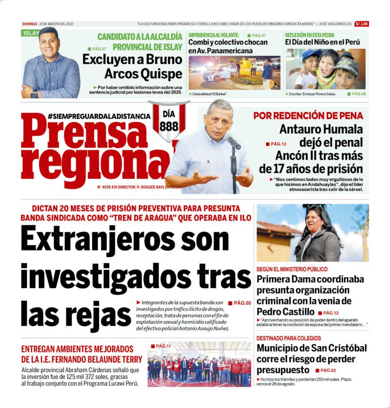La Prensa Regional – Domingo 21 de agosto de 2022