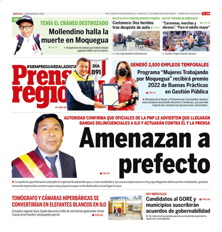 La Prensa Regional – Miercoles 24 de agosto de 2022