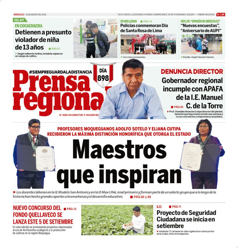 La Prensa Regional – Miércoles 31 de agosto de 2022