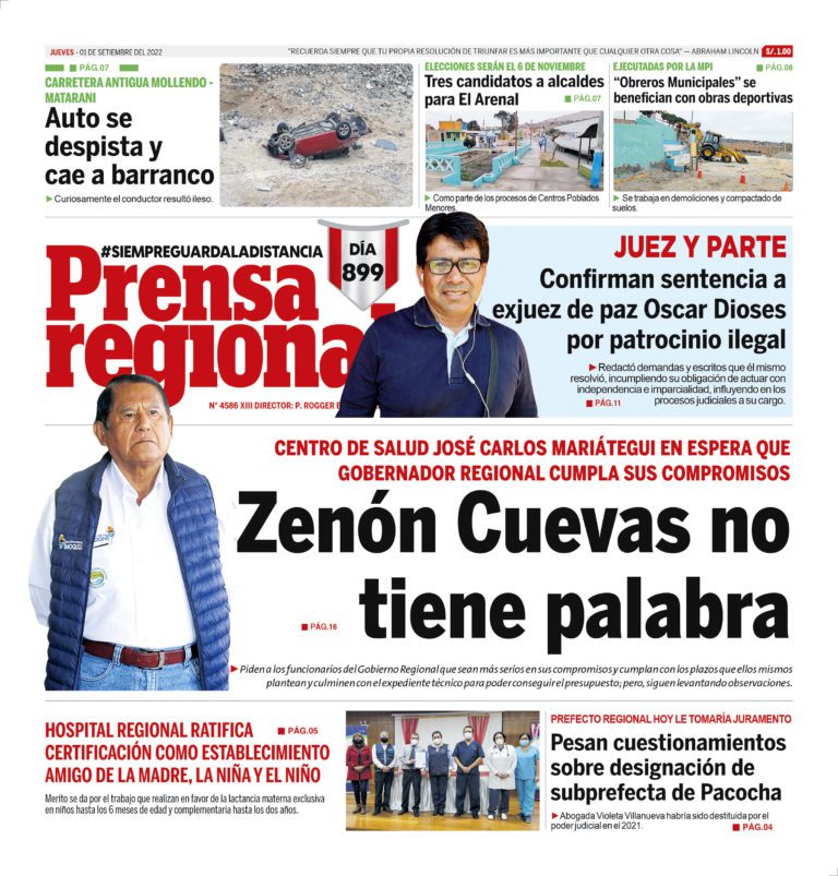 La Prensa Regional – Jueves 01 de setiembre de 2022