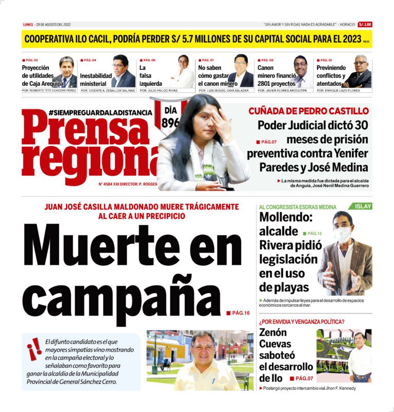 La Prensa Regional – Lunes 29 de agosto de 2022